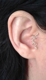 Silver tragus earring for non pierced ears